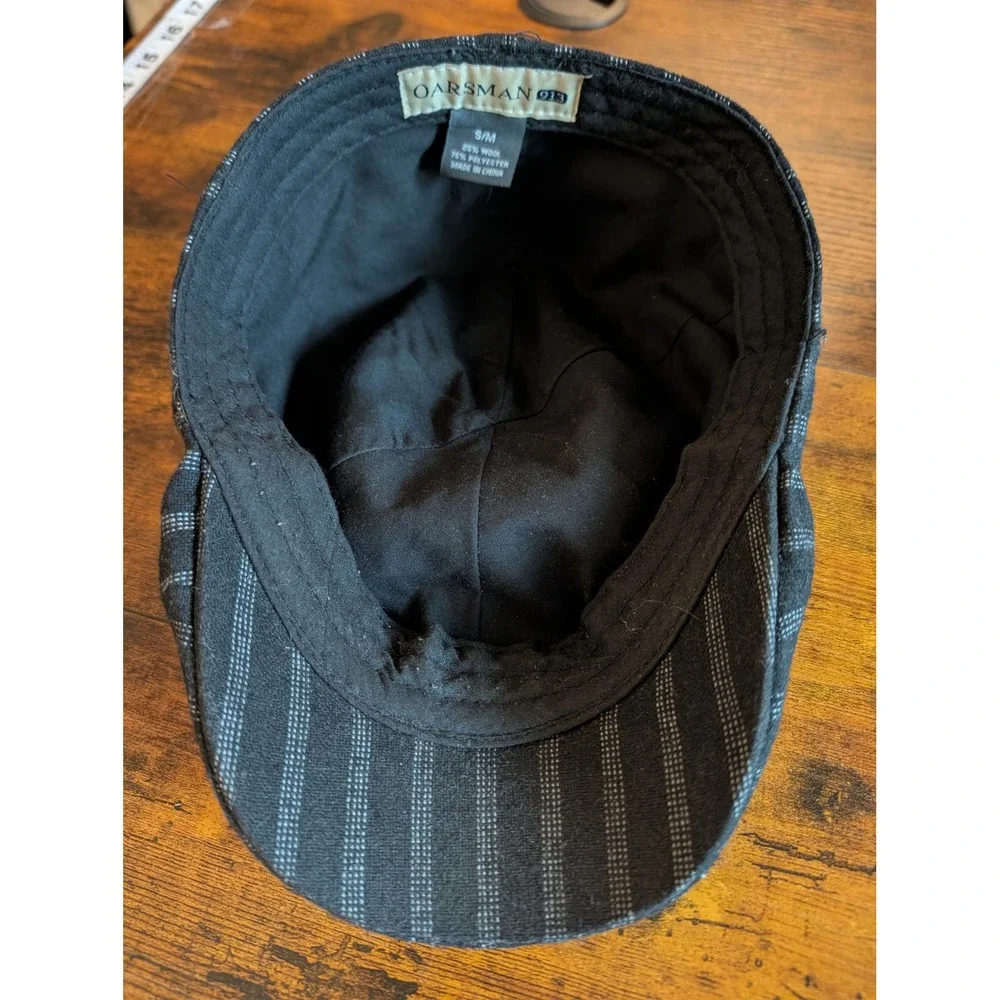 Oarsman 913 Wool Blend Pinstripe Newsboy Cabbie Flat Cap Mens S/M Peaky Blinders